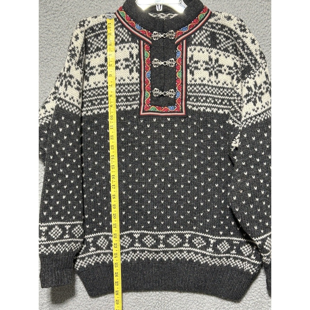 Vintage Norwegian Sweater Specially Made For Norway Handmade Wool Knit Size M - Picture 5 of 11
